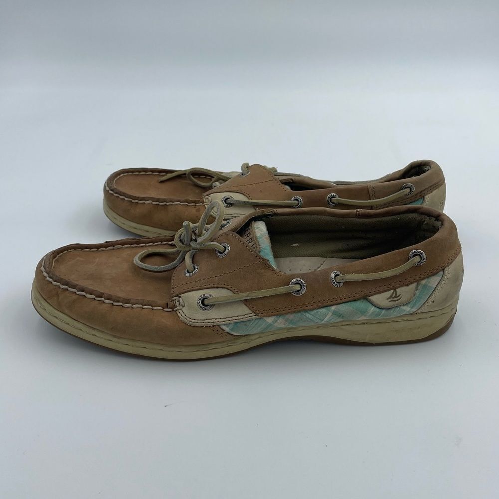 Sperry Top-Sider Women Leather Textile 2-Eye Flat Boat Shoes - Picture 4 of 6
